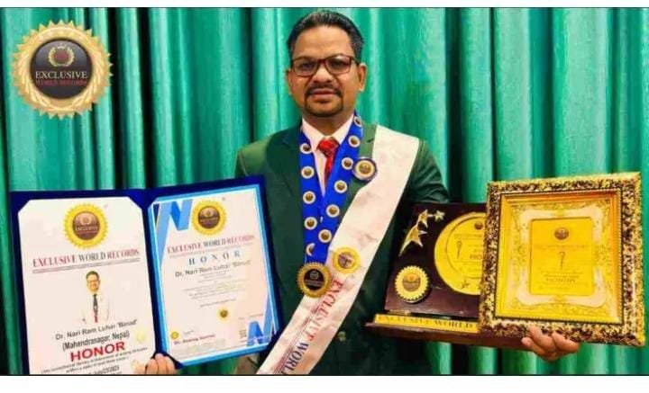 Dr. Nari Ram Luhar ‘Binod’ Honored by Exclusive World Records